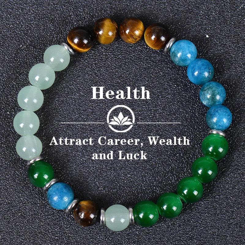 Aura Quartz & Ocean Sediment Bracelet – Healing Crystal Jewelry for Abundance, Balance & Clarity
