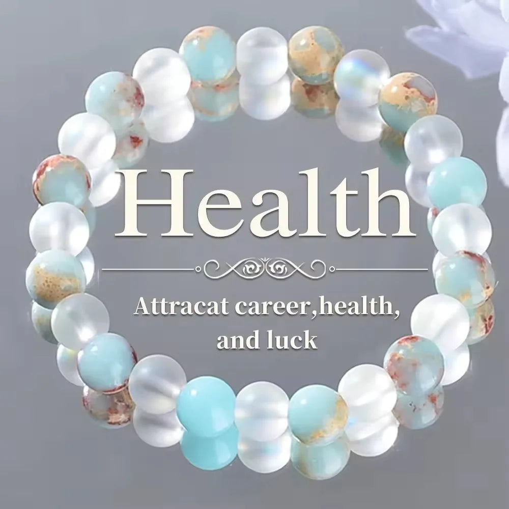 Aura Quartz & Ocean Sediment Bracelet – Healing Crystal Jewelry for Abundance, Balance & Clarity
