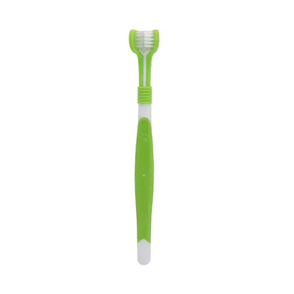 Three-sided pet toothbrush for dogs and cats, product view