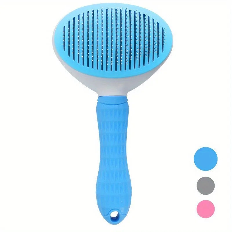 One-Click Pet Grooming Brush – Universal Hair & Flea Comb for Cats and Dogs