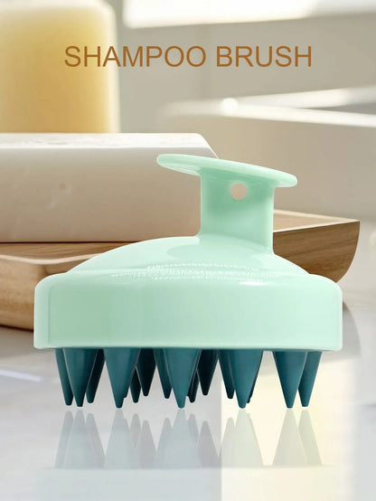 Silicone Scalp Massage Brush – Shampoo & Spa Comb for Hair, Head & Body