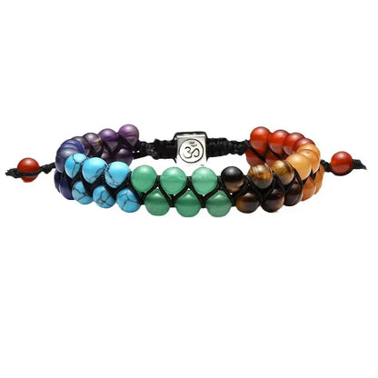 7 Chakra Healing Bracelet – Adjustable Rope Bangle for Meditation & Yoga