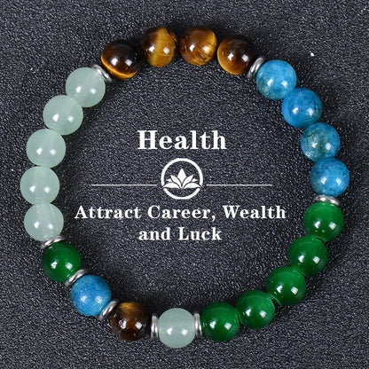 Aura Quartz & Ocean Sediment Bracelet – Healing Crystal Jewelry for Abundance, Balance & Clarity