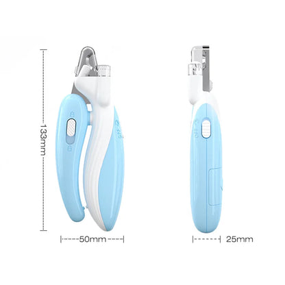 Sharp stainless steel blades with built-in LED light for precision grooming