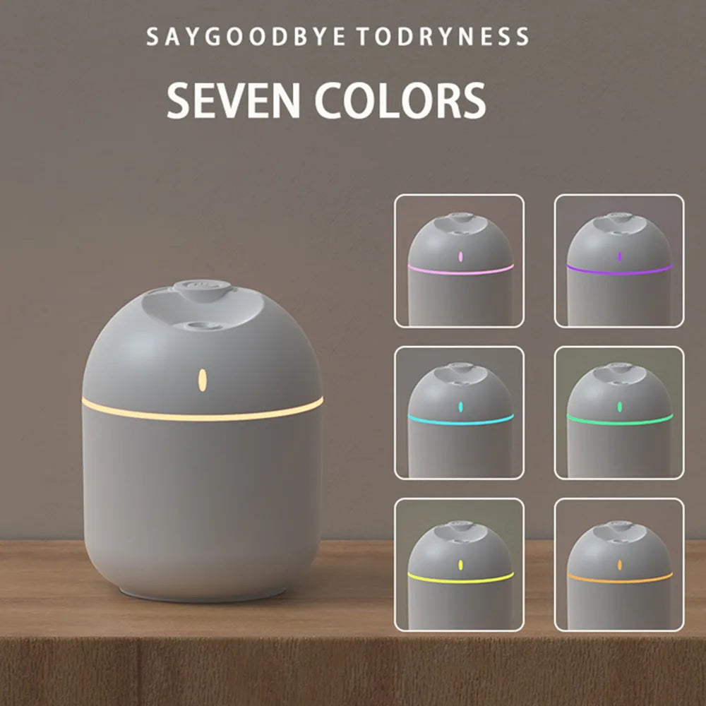 270ML USB Air Humidifier – Cool Mist Aroma Diffuser with LED Night Light & Auto Shut-Off