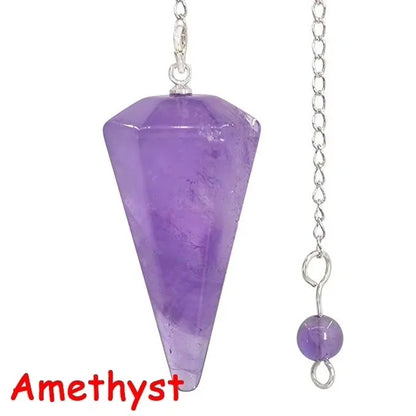 Amethyst Pendulum Charm – Natural Stone Reiki Healing Pendant