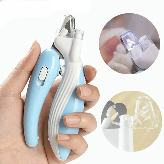 Salon-quality pet nail clippers with LED light for safe trimming