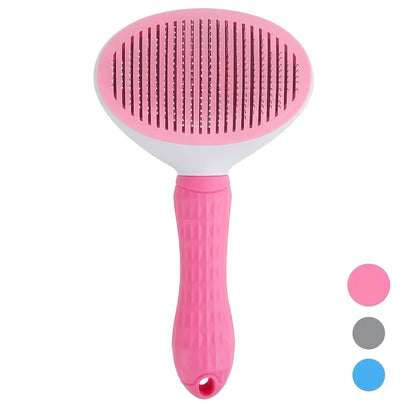 One-Click Pet Grooming Brush – Universal Hair & Flea Comb for Cats and Dogs