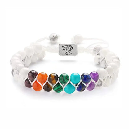 7 Chakra Healing Bracelet – Adjustable Rope Bangle for Meditation & Yoga