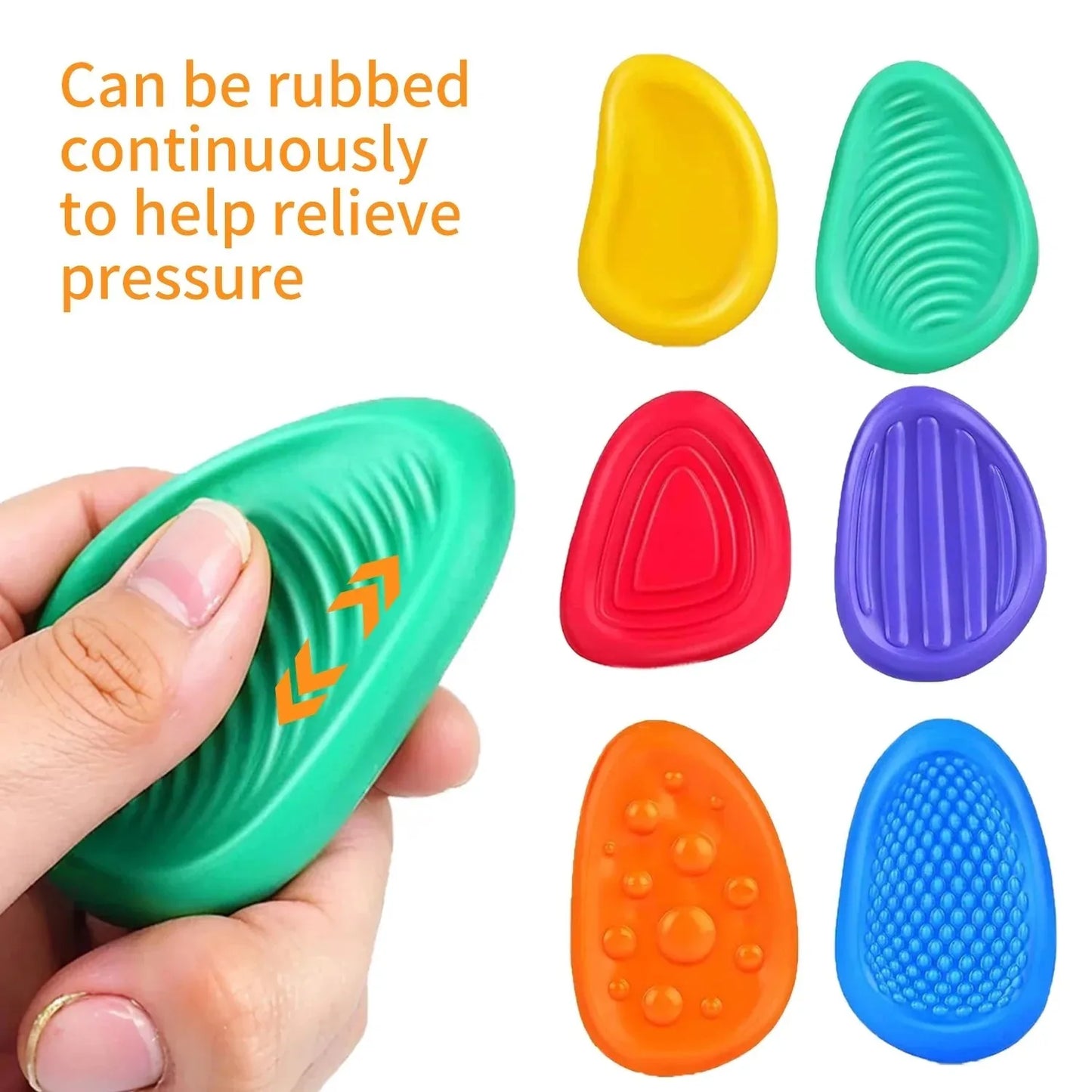 6pcs Sensory Fidget Stones – Calming Tools for Autism, ADHD & Anxiety Relief