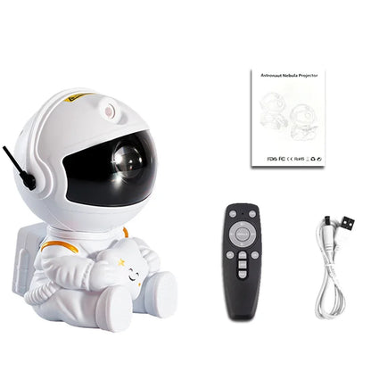 Astronaut Galaxy Projector – 360° Nebula Ceiling Light with Remote & Timer